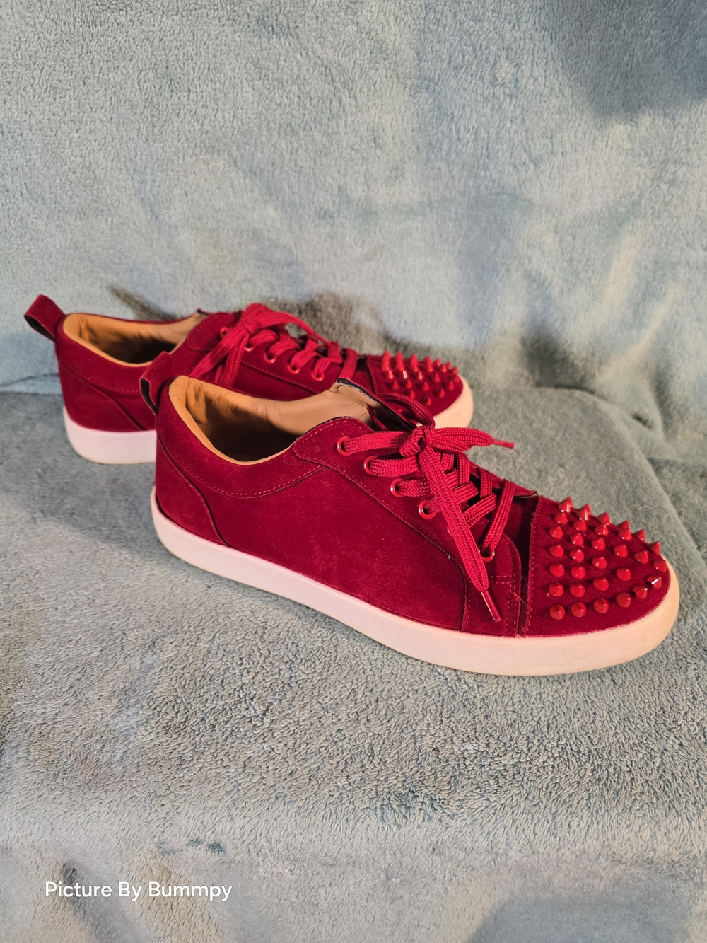 Platini Studded Sneaker in Red. They are low-top sneakers Size 7